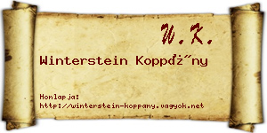 Winterstein Koppány névjegykártya